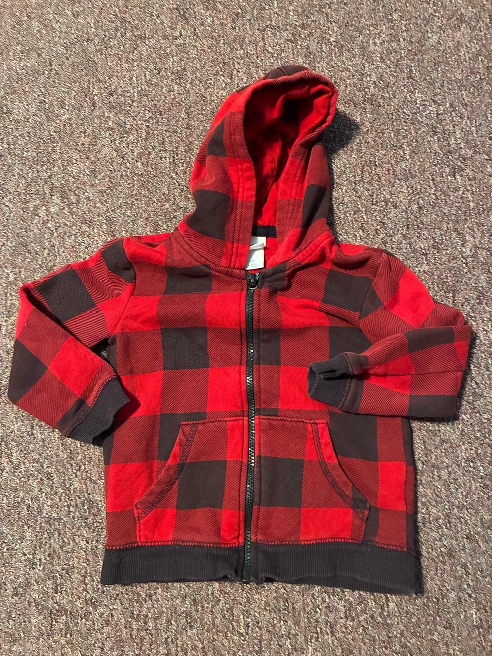 Circo Red and Black Buffalo Plaid Zip Hoodie